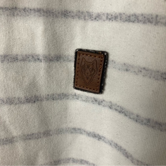 Naketano Ivory and Gray Striped Men’s XL Pullover Sweater Hoodie. - Picture 5 of 10